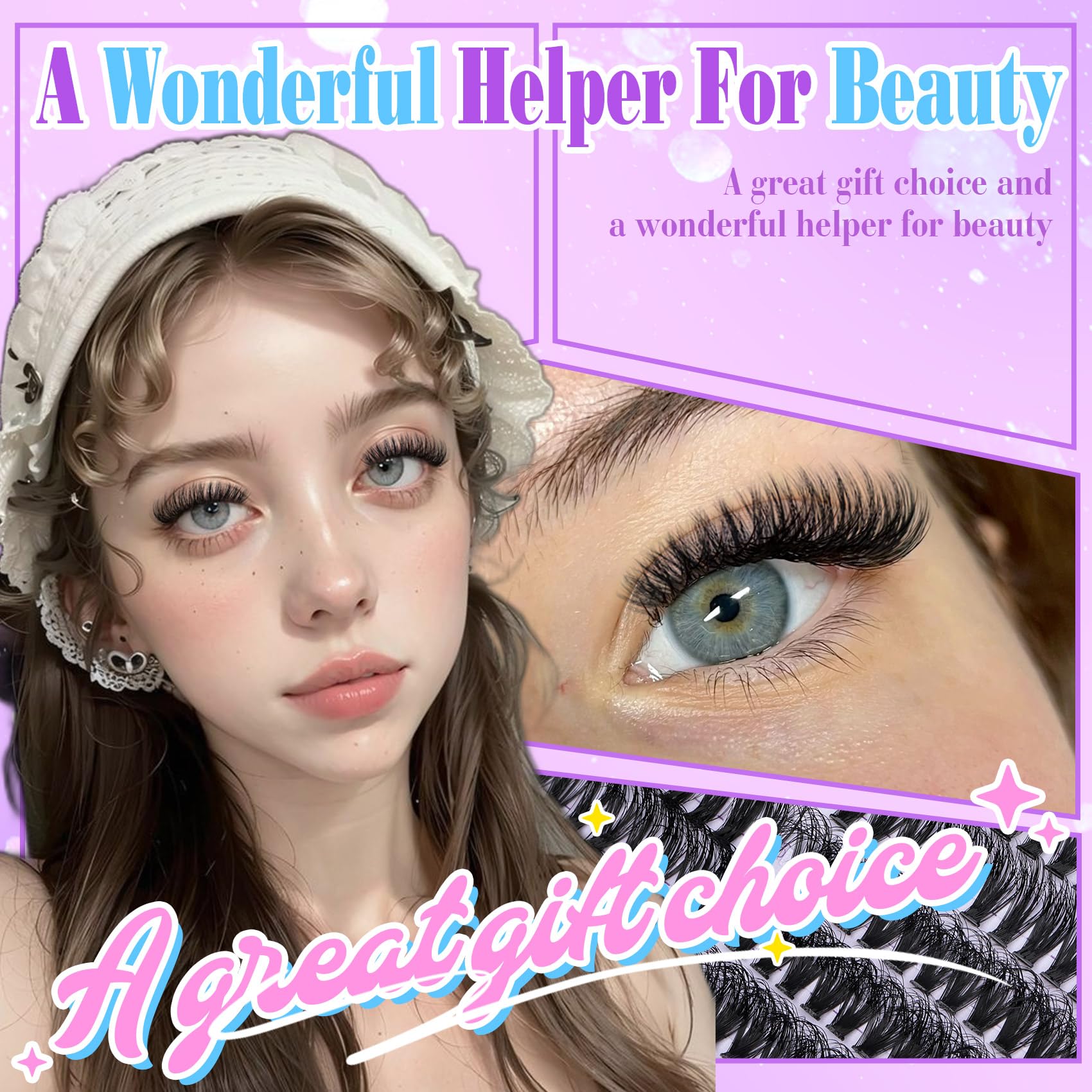 Pleell Wispy Lash Clusters 30D+40D+50D Natural Eyelash Clusters 12-16MM Fluff Eyelashes Cluster Eyelash Extensions 264 Pcs Individual Lashes Clusters D Curly Soft Reusable Diy Lash Extension by Pleell