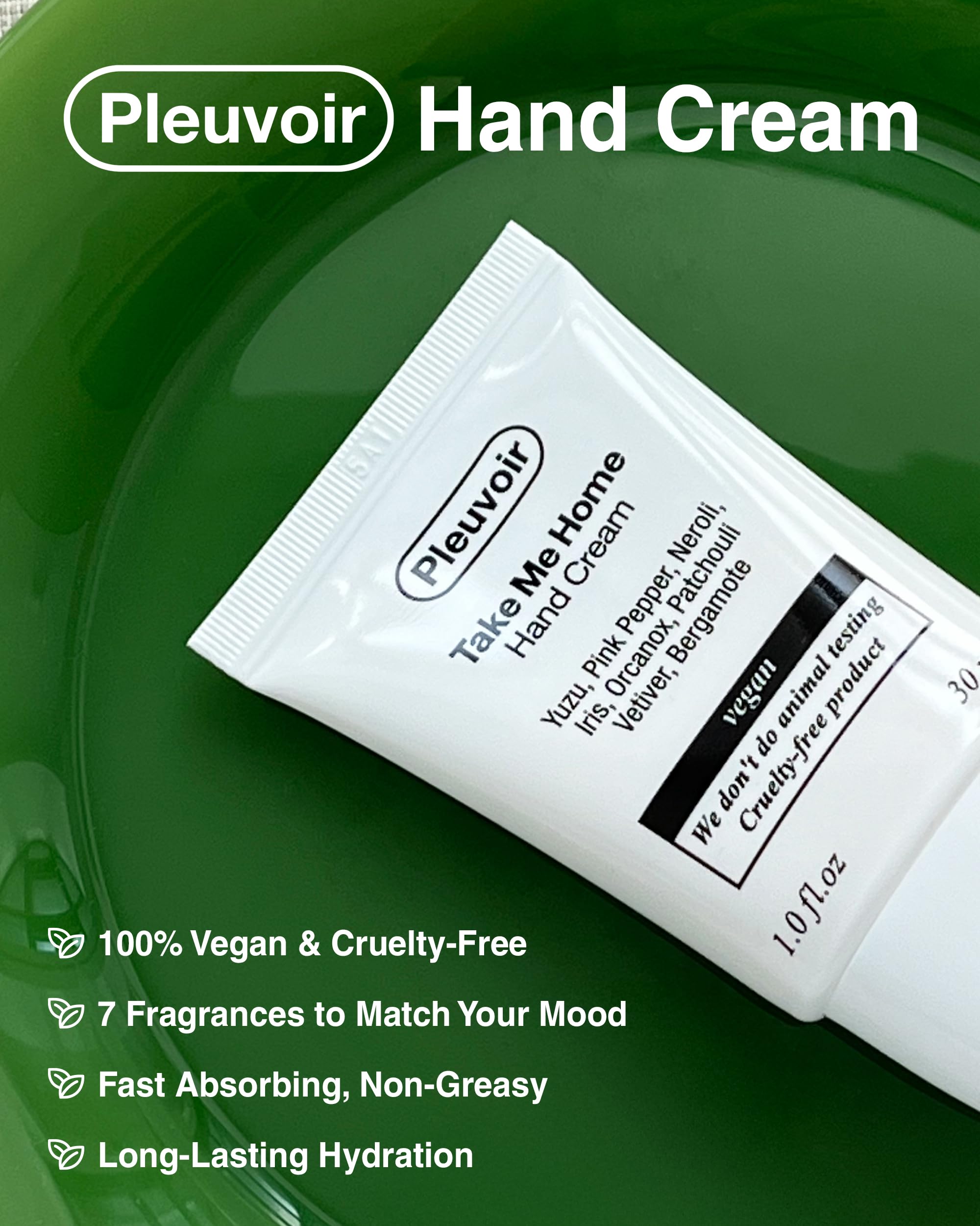 Pleuvoir Morning Soil Hand Cream – Fresh Earthy Ozonic Scent, Lightweight Hydration