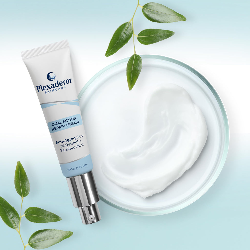 Plexaderm Dual Action Repair Neck Cream — 1 oz with Retinol, Bakuchiol & Hyaluronic Acid