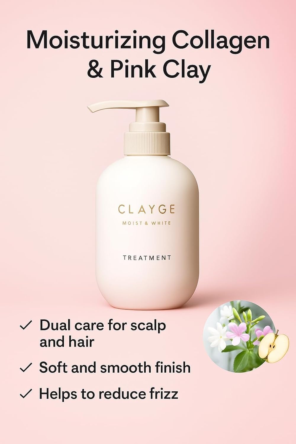 Plus eau Clayge Treatment M – Deep Moisturizing Hair Conditioner with White Jasmine & Musk | 16.9 oz