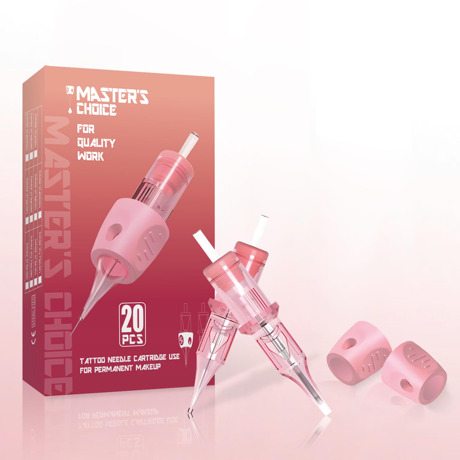 PMUBEAUTY 20Pcs Disposable Tattoo Cartridge Needles 1RL 0.25mm Round Liner