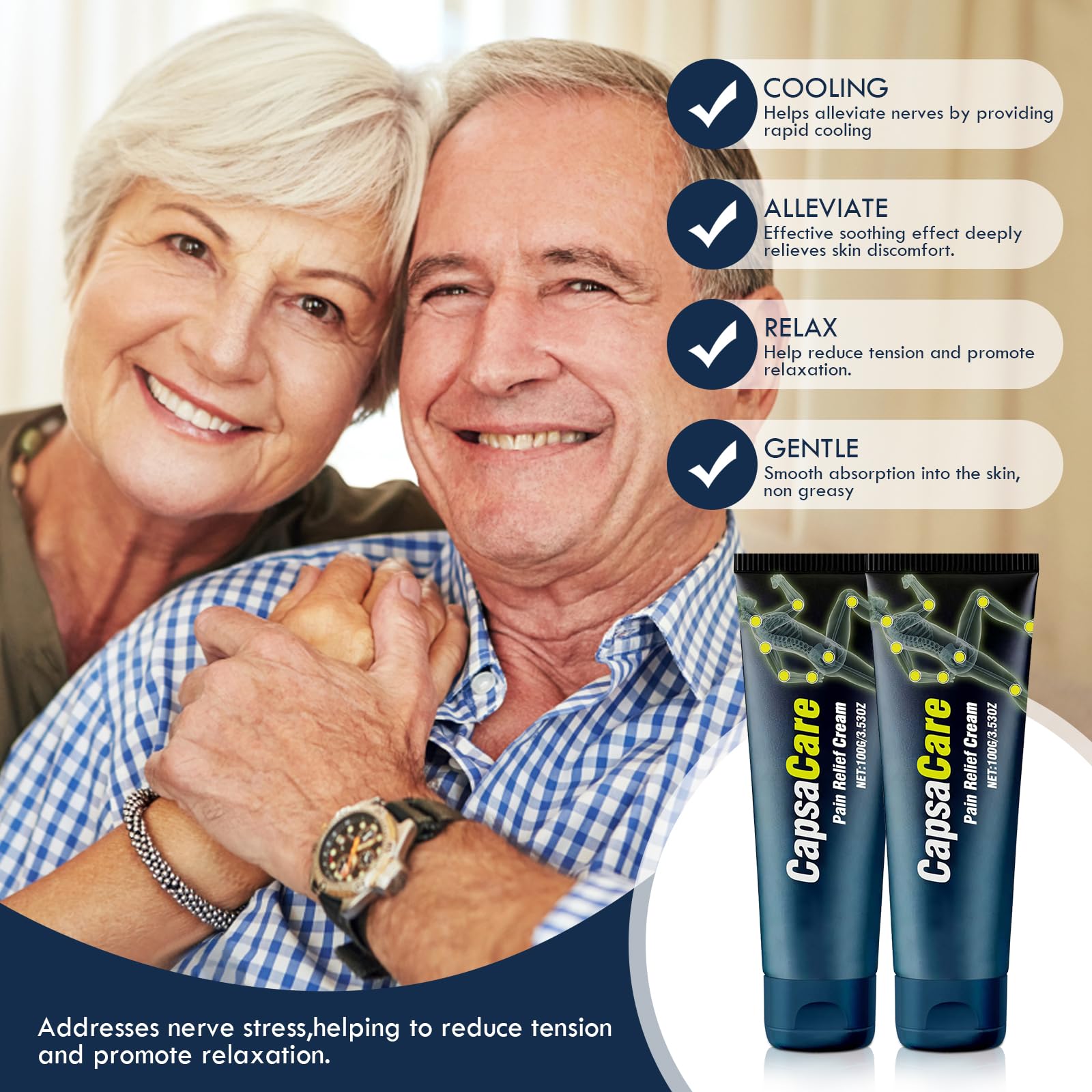 Pnylqo Capsacare Neuropathy Relief Cream – 2-Pack | Neurosoothe Formula for Hands, Feet, Joints