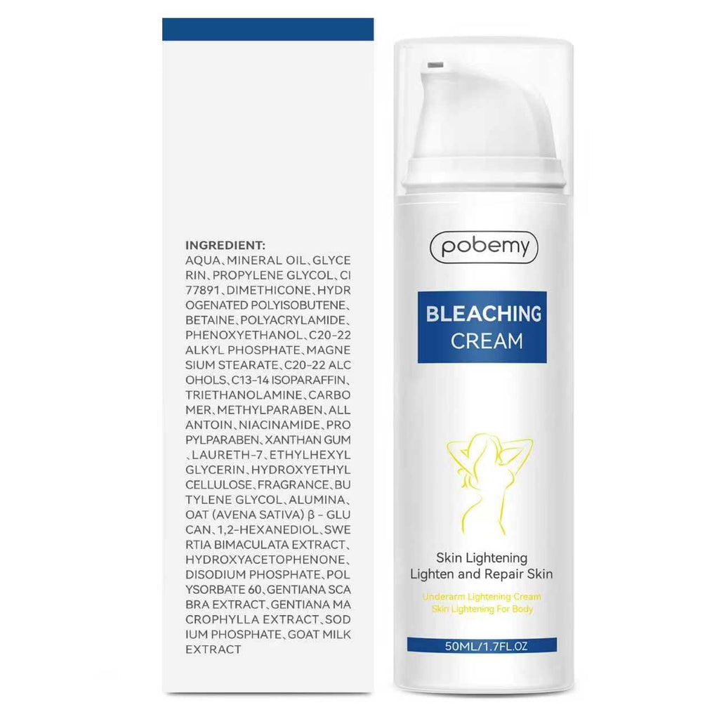 POBEMY Skin Lightening Cream with Vitamin C – Dark Spot Corrector for Body & Intimate Areas (1.7 fl oz)
