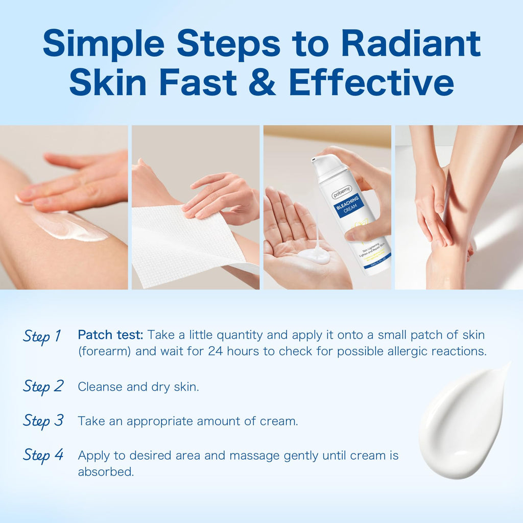 POBEMY Skin Lightening Cream with Vitamin C – Dark Spot Corrector for Body & Intimate Areas (1.7 fl oz)