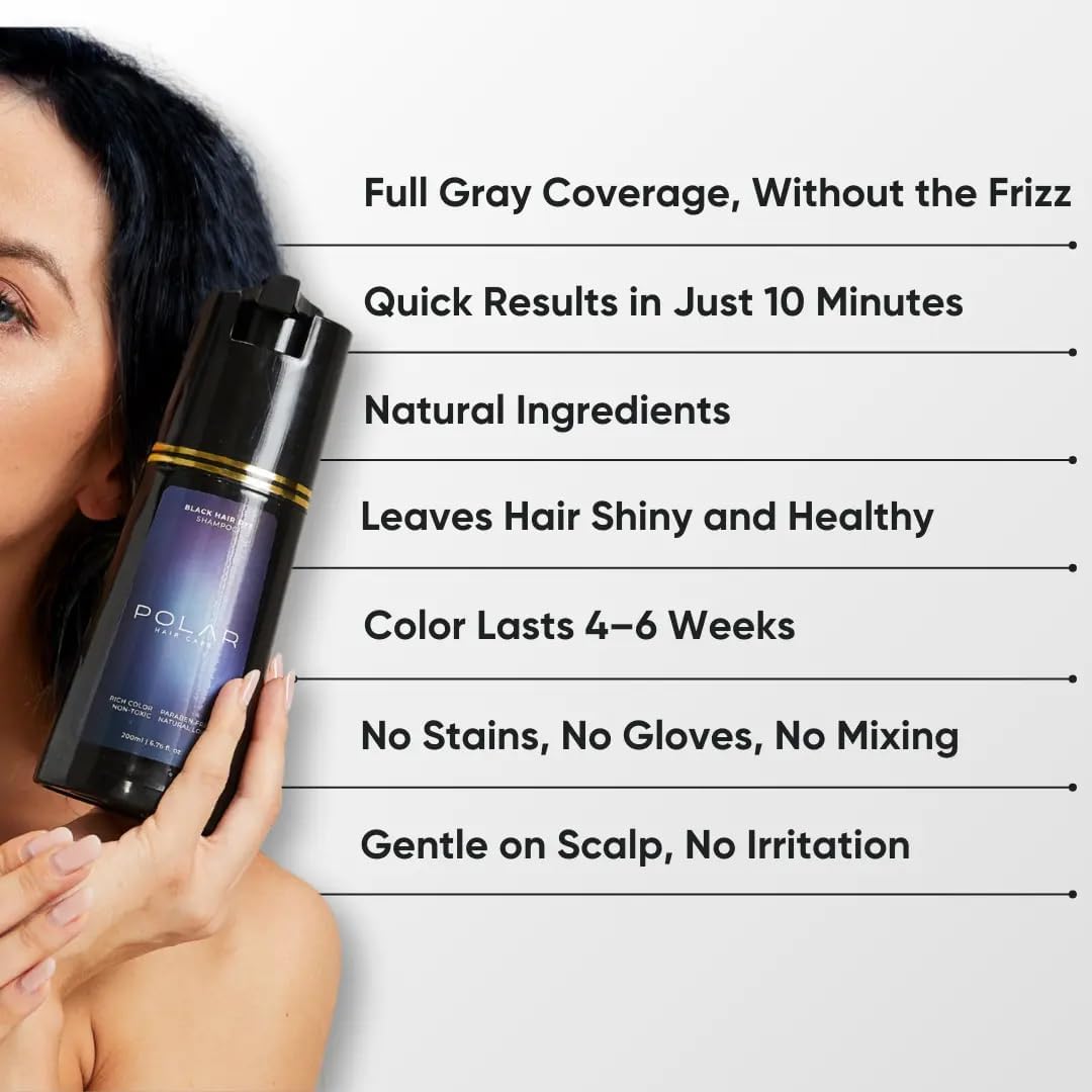 Polar Hair Care Purple Dye Shampoo for Gray Hair – Ammonia-Free 3-in-1 Color (6.76 Fl Oz)