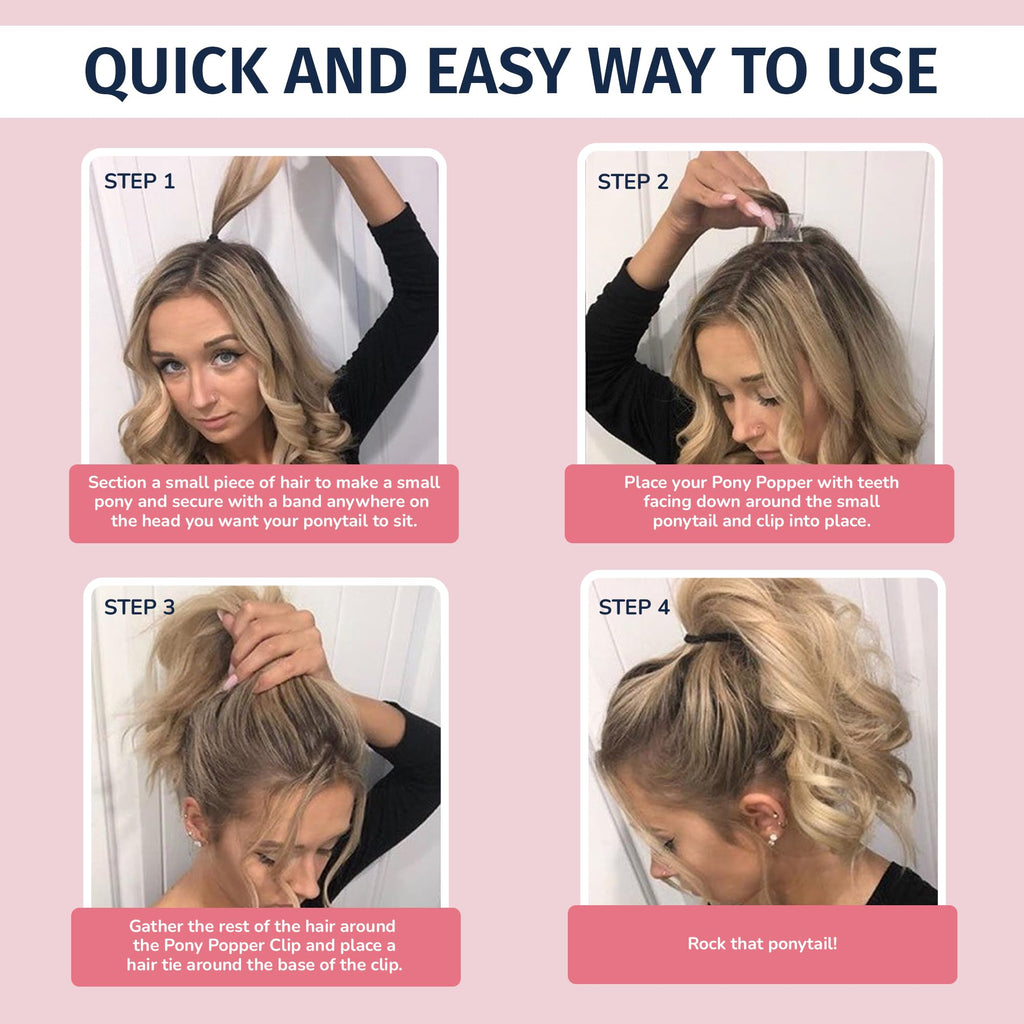 Pony Popper Clip – High Ponytail Holder for Voluminous Styles | Secure, Lightweight & Versatile