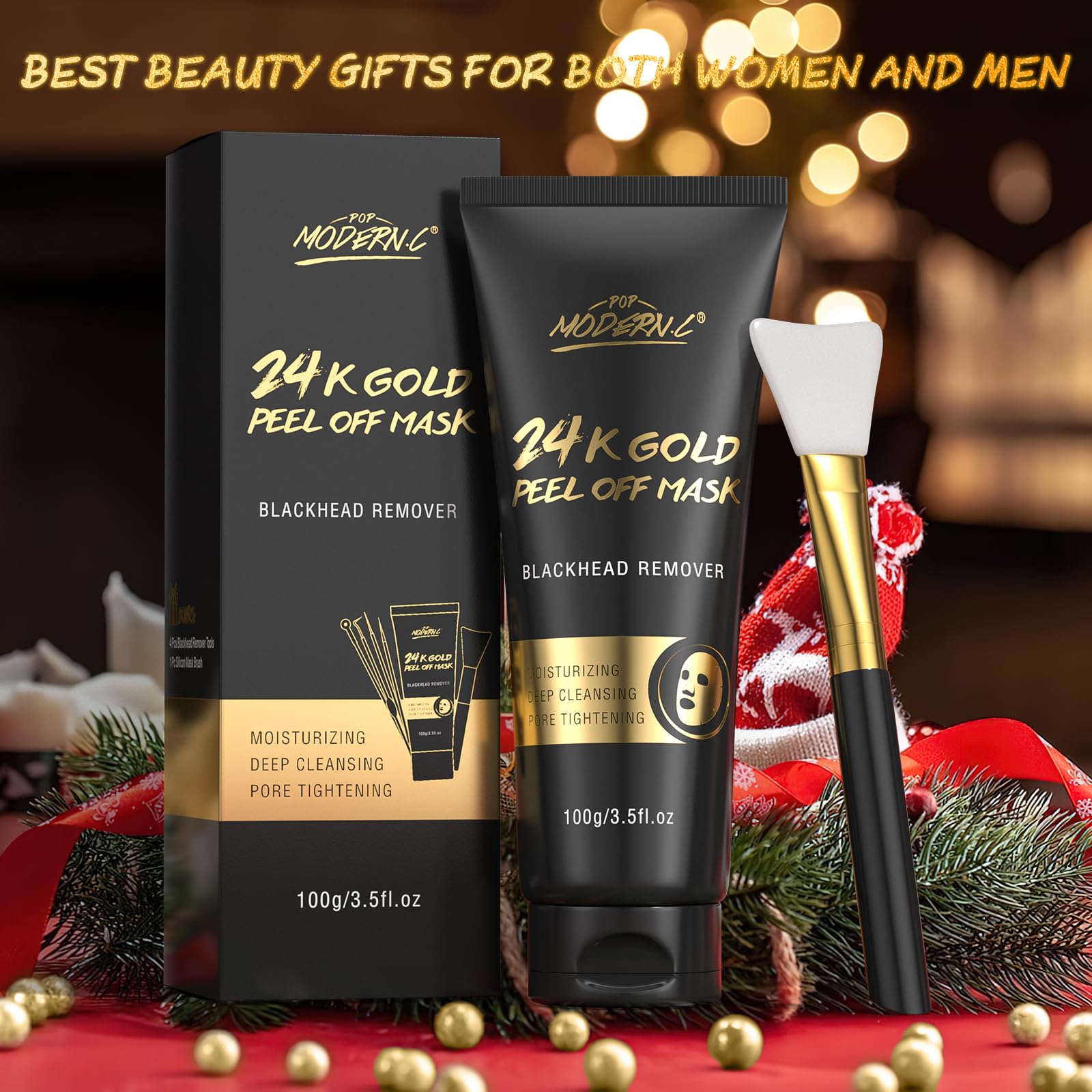POP MODERN.C Blackhead Remover Mask | 24K Gold Peel Off Facial Mask for Deep Clean & Anti-Aging