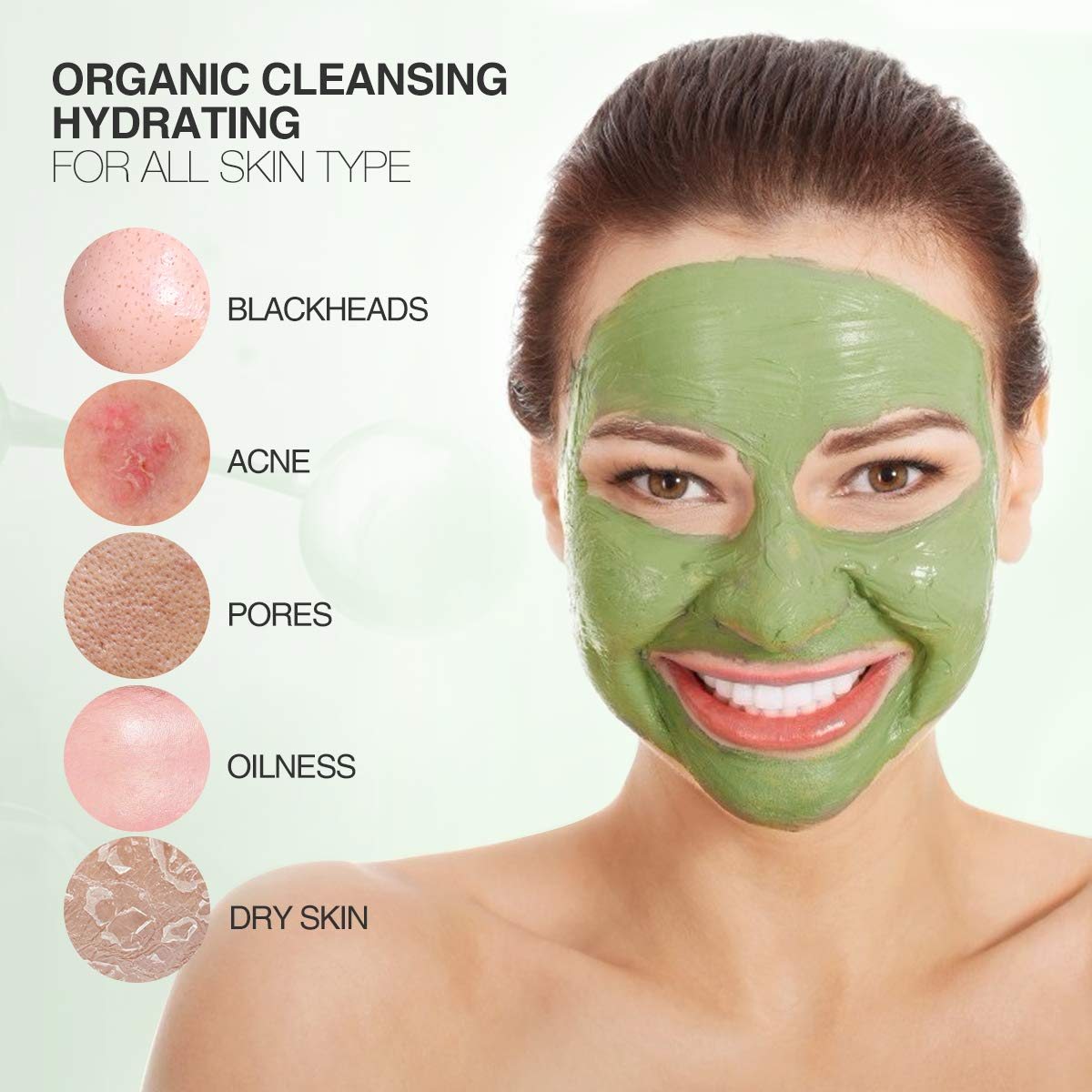 POP MODERN.C Clay Mask Avocado + Dead Sea Mud | Deep Cleansing, Hydration & Blackhead Removal (White)
