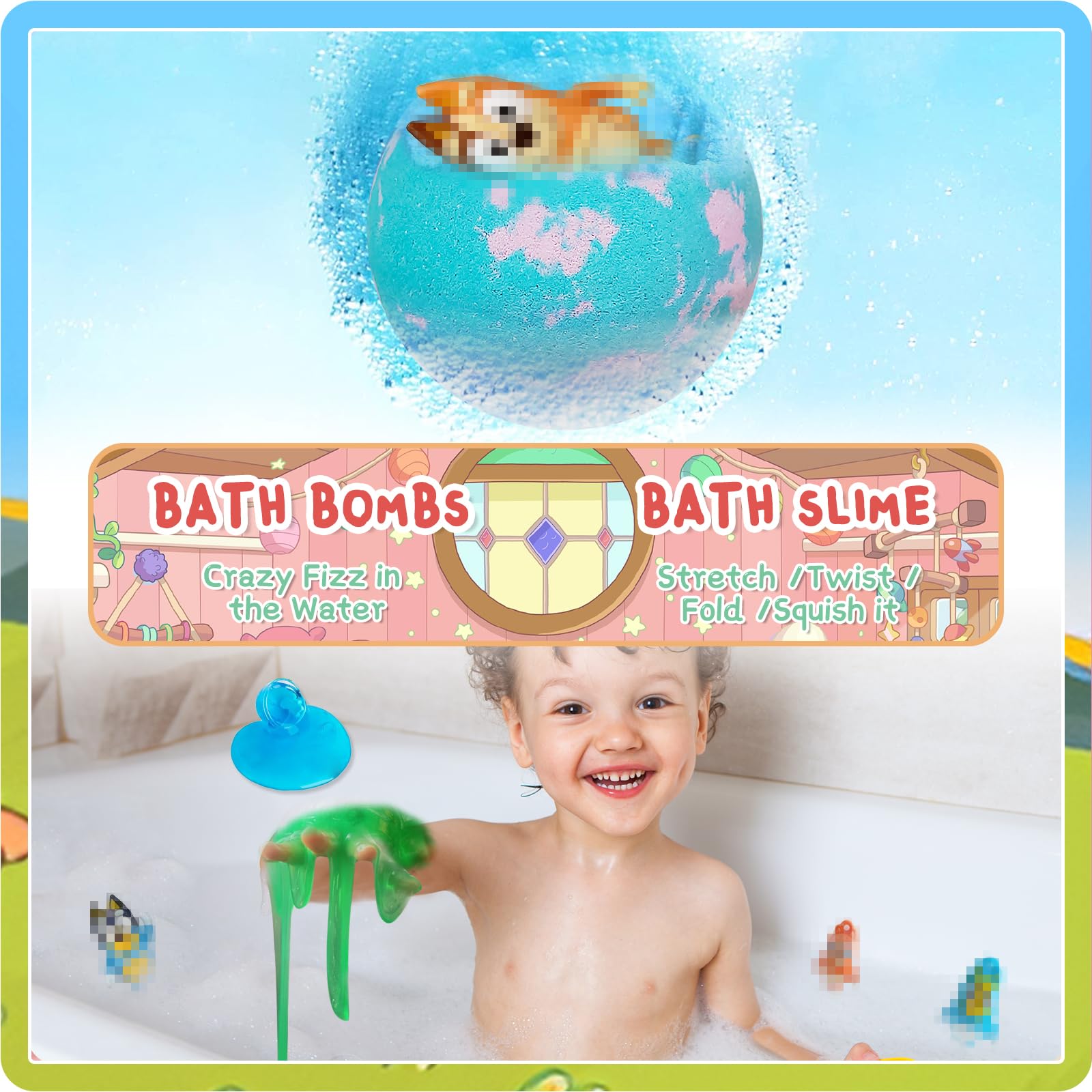 POPBATH Birthday Gifts Set for Kids – Bath Bombs, Surprise Toy, Slime & Fidgets