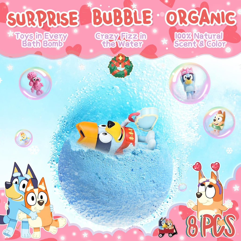 POPBATH Bath Bombs Blue Heeler Puppy – 8 Surprises Inside, Essential Oils, Gift Set