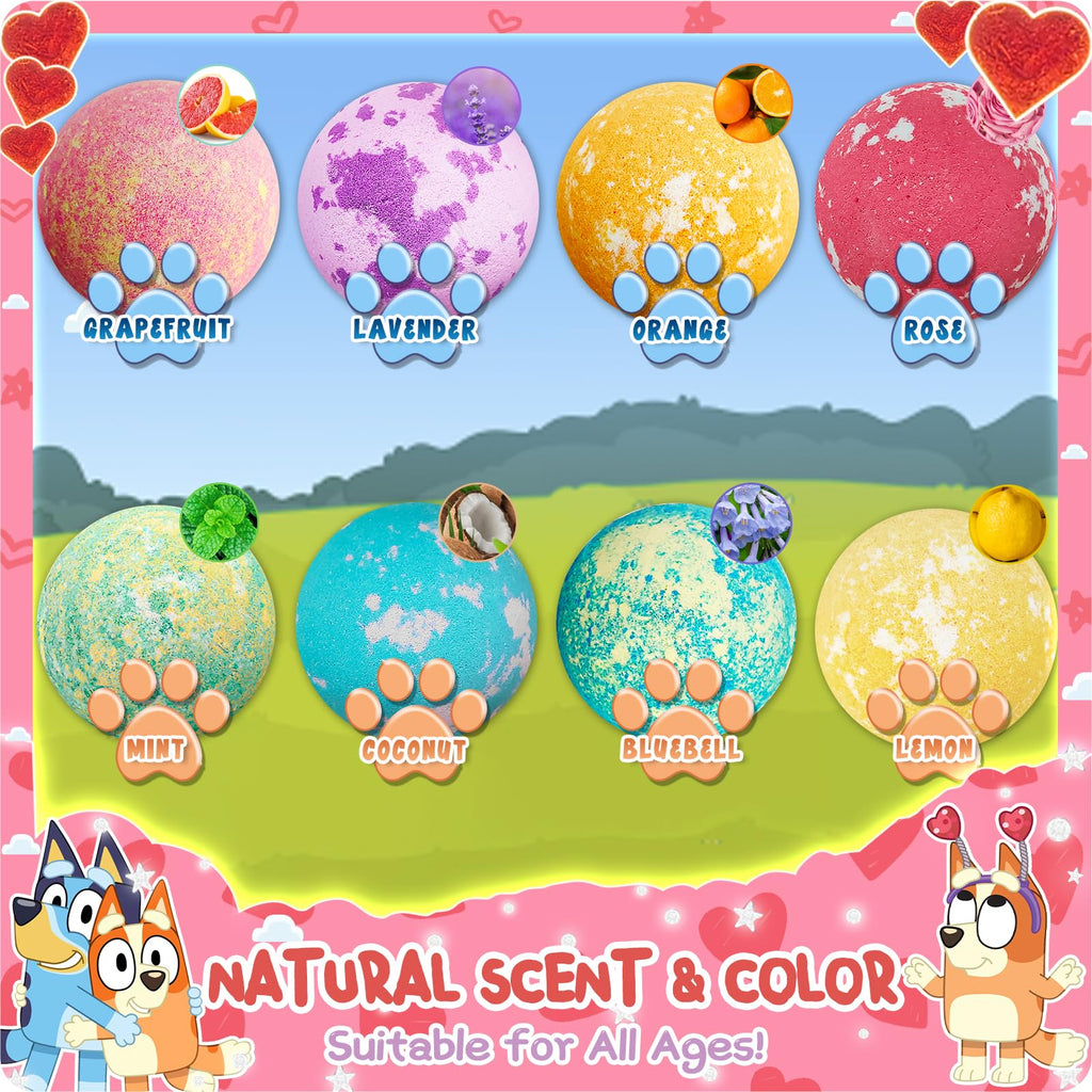 POPBATH Bath Bombs Blue Heeler Puppy – 8 Surprises Inside, Essential Oils, Gift Set