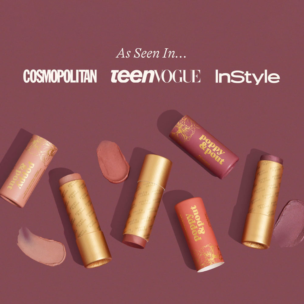 Poppy & Pout All Natural Lip Tints – 3-Pack Tried & True Trio (Daisy, Roxie, Donna)