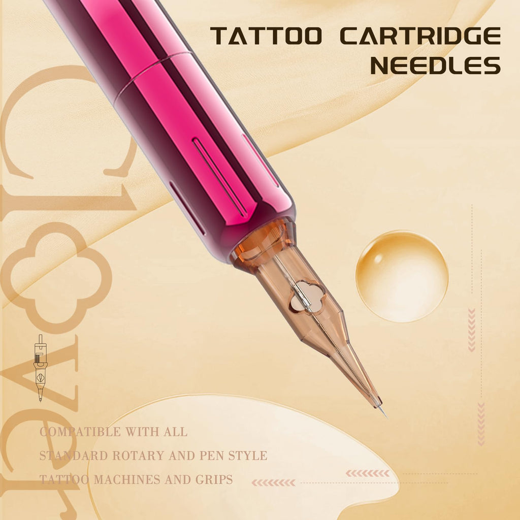 POPUPMU Clover Cartridges 3RL 0.25mm Bugpin – Long Taper Disposable Tattoo Needles