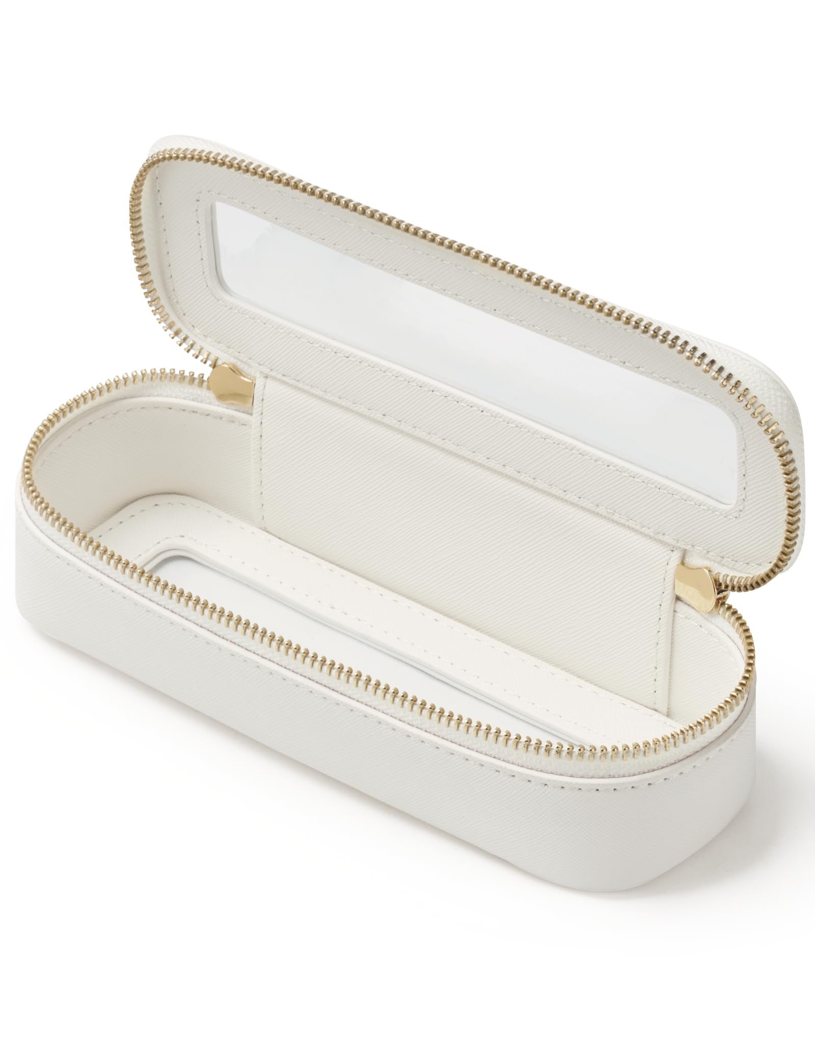 Popvibe Slim Makeup Brush Bag – Clear Travel Cosmetic Case for Women