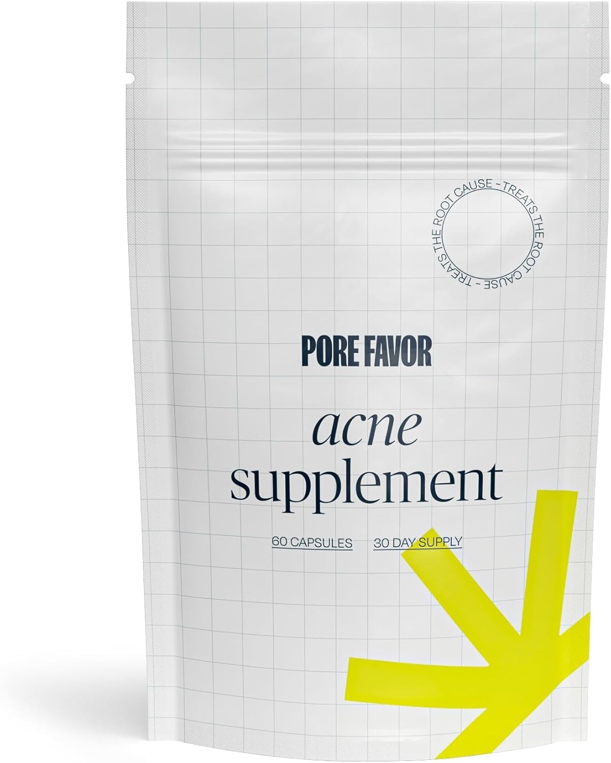 Pore Favor Skin Support Supplement with DIM, Zinc, Vitamins – Once-Daily Capsules