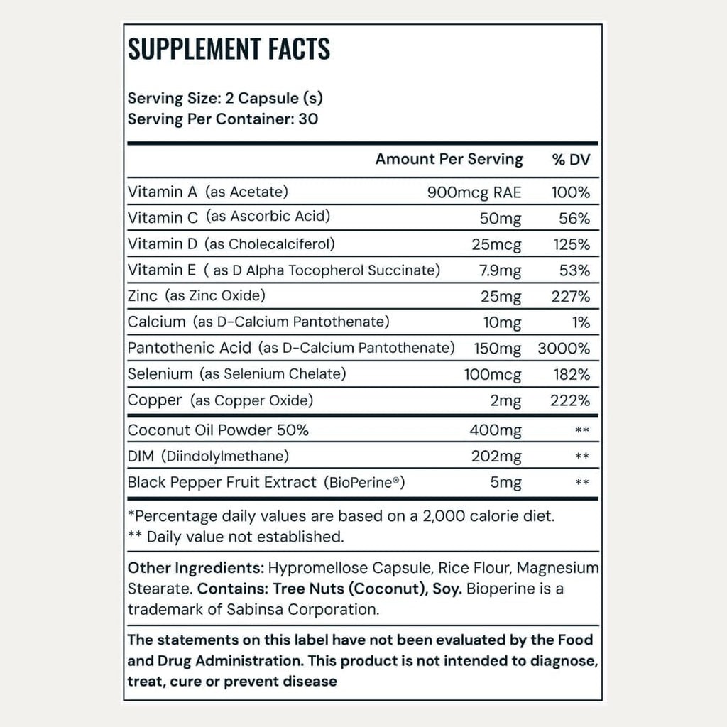Pore Favor Skin Support Supplement with DIM, Zinc, Vitamins – Once-Daily Capsules