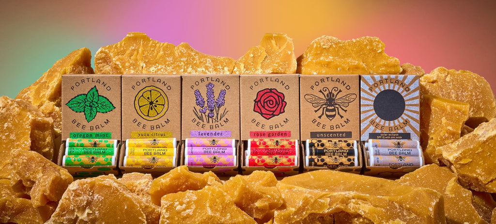 Portland Bee Balm Rose Garden Lip Balm – All Natural Handmade Beeswax, 24 Count