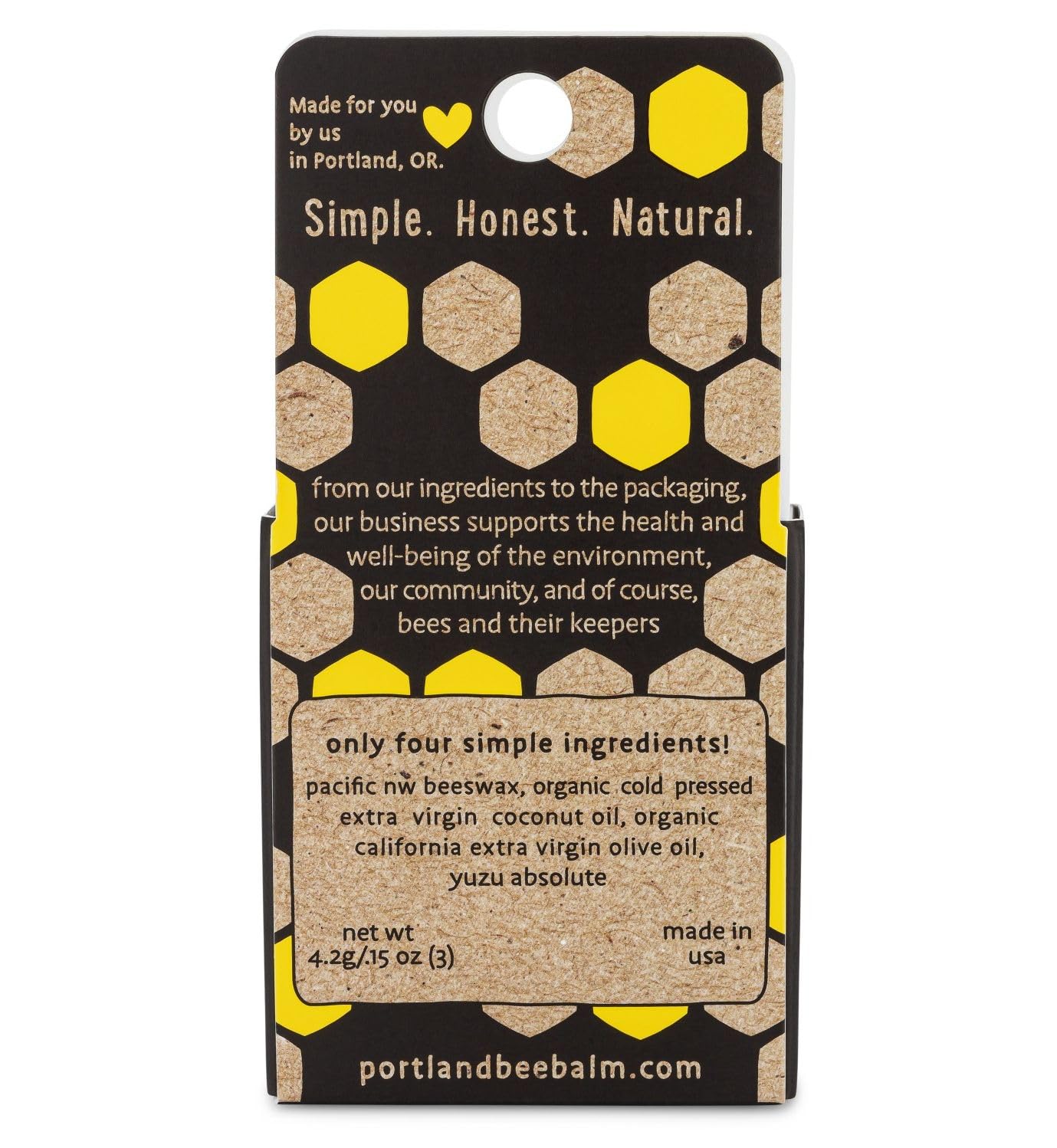 Portland Bee Balm Yuzu Citrus Lip Balm – All-Natural Handmade Beeswax Lip Balm (3 Count)