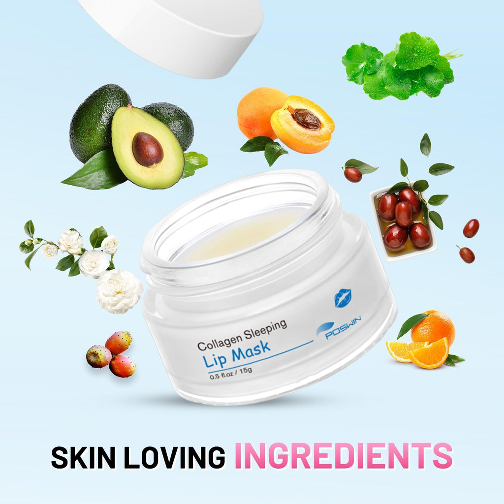 POSWIN Lip Sleeping Mask — Moisture & Collagen Overnight Lip Treatment 15g