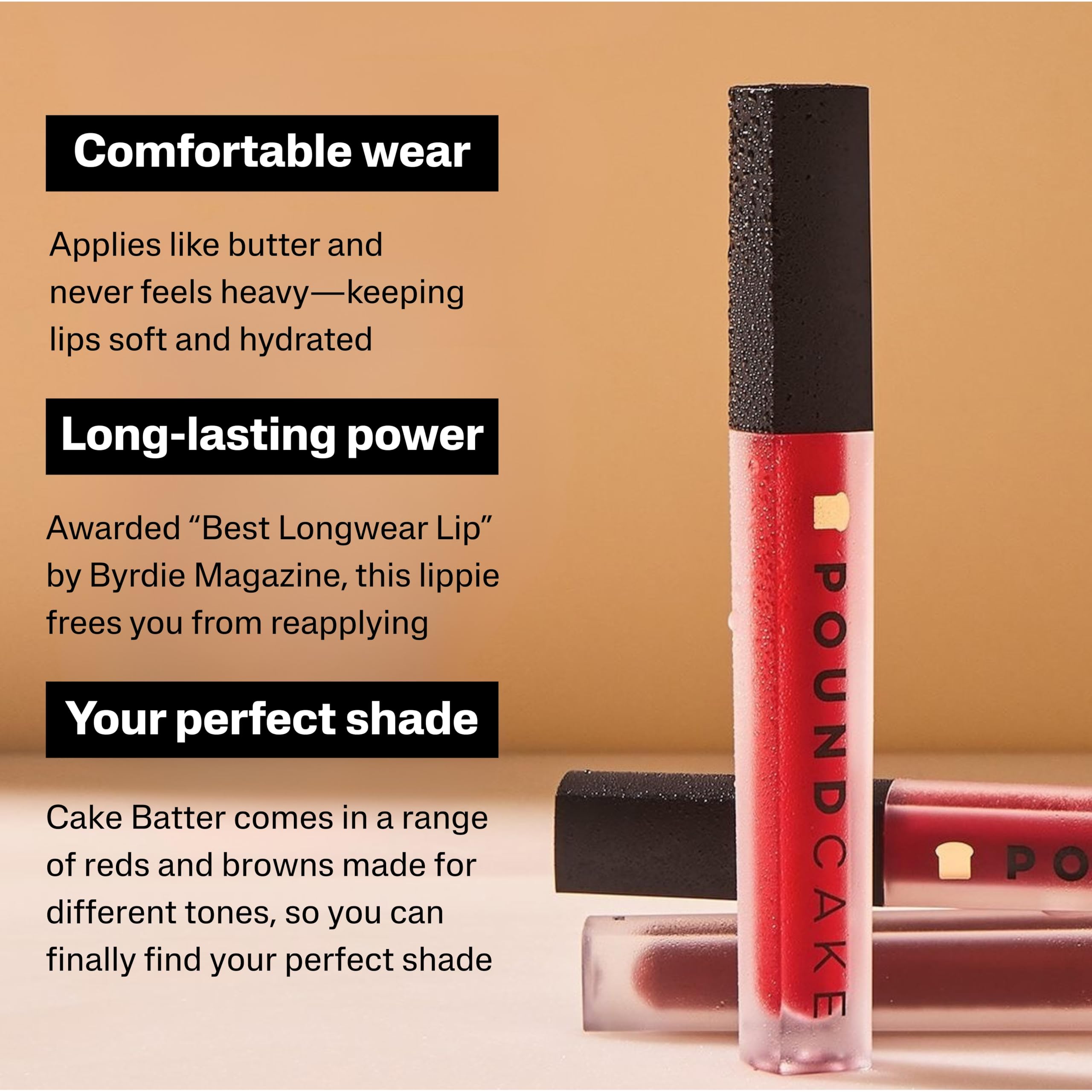 Pound Cake Cake Batter Liquid Lipstick – Long-Lasting Semi-Matte Lip Color with Avocado Oil (Brown Sugar)
