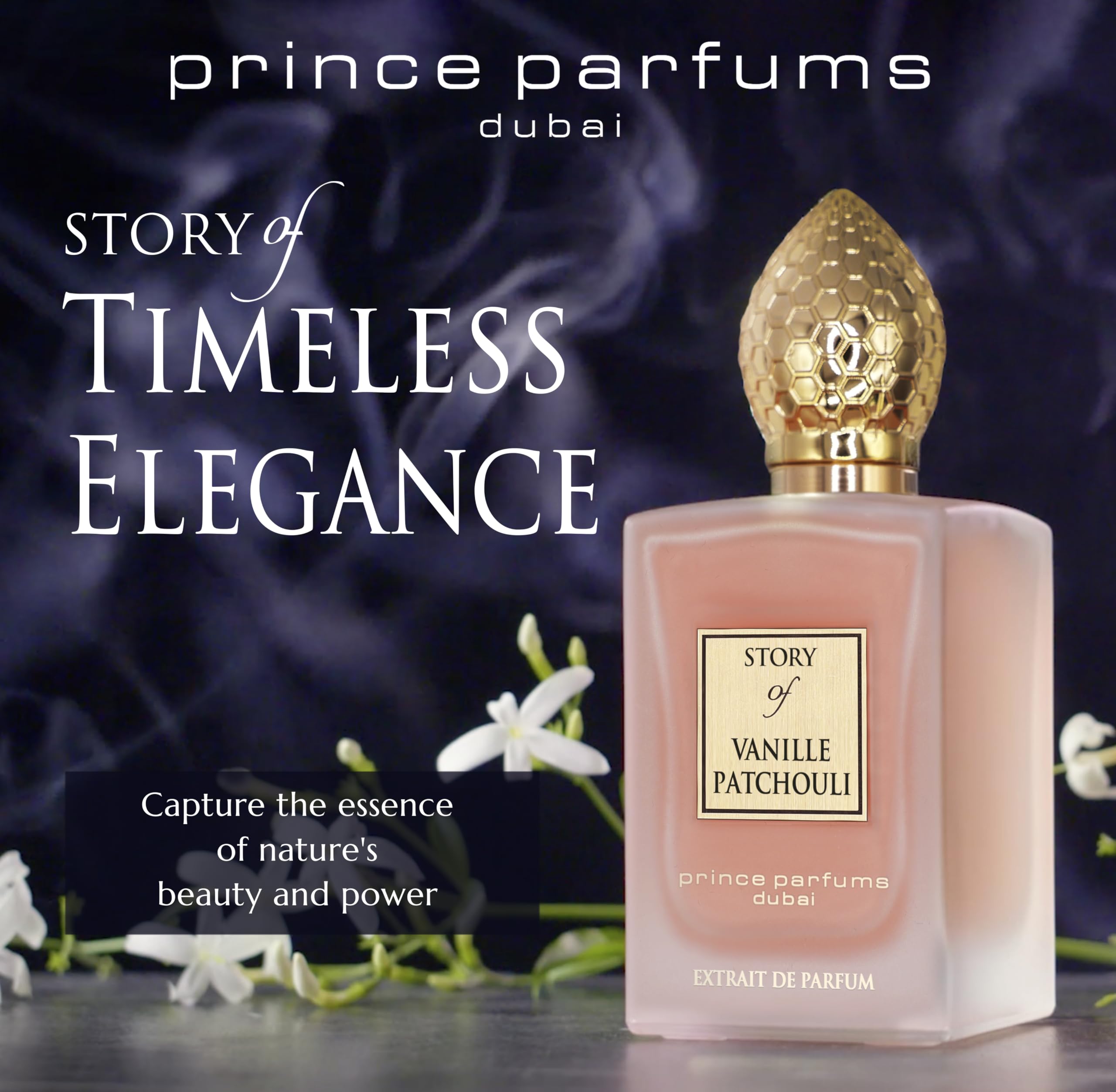 Prince Parfums Dubai – Story of Vanille Patchouli for Women | Extrait de Parfum, 3.4 oz