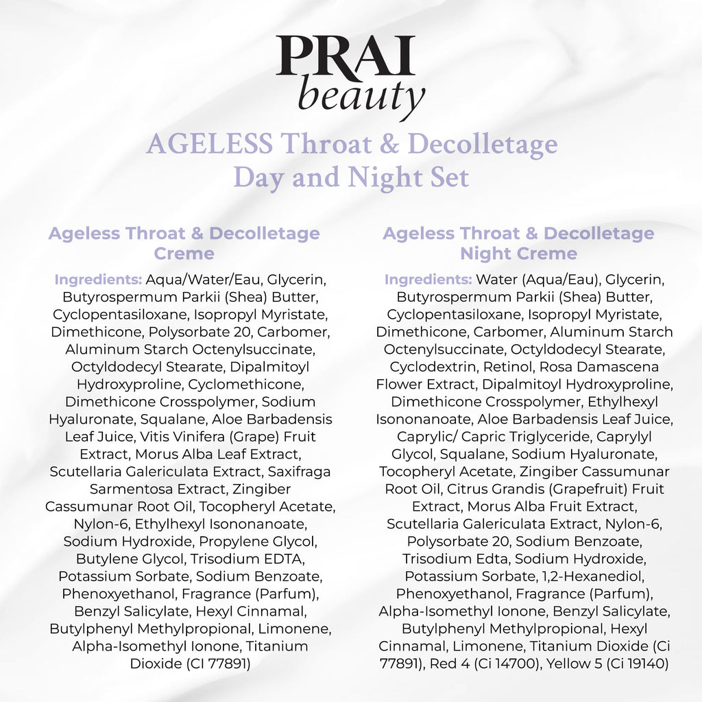 PRAI Beauty Ageless Day & Night Neck Creme Set | 4.0 oz Each