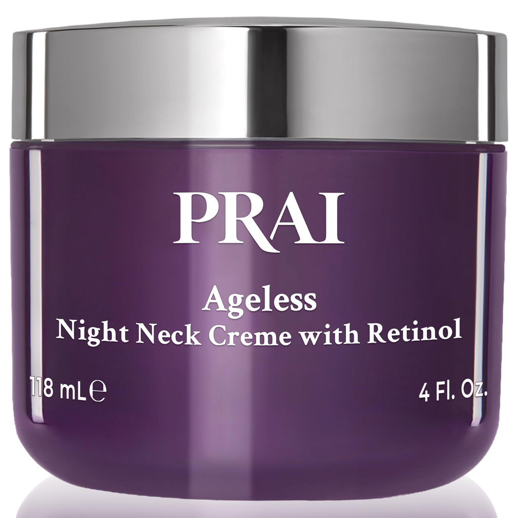 PRAI Beauty Ageless Throat & Decolletage Night Creme — Neck Firming Cream with Retinol | 4 oz | Cruelty-Free