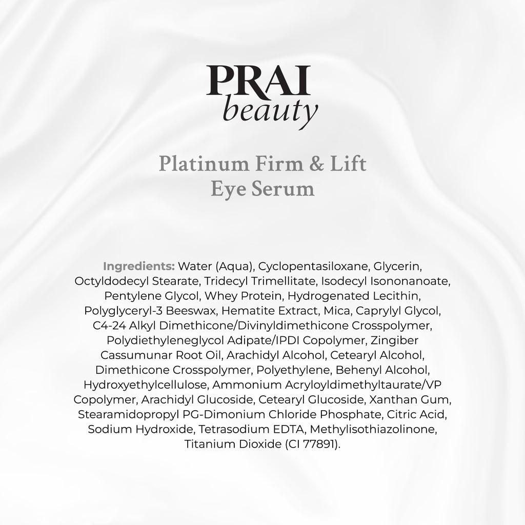 PRAI Beauty Platinum Firm and Lift Eye Serum | Hydrating Eye Care 0.5 oz