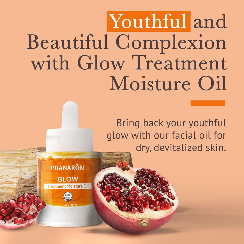 Pranarom Glow Treatment Moisture Oil – 1oz 30ml Pure & Natural for Dry Skin