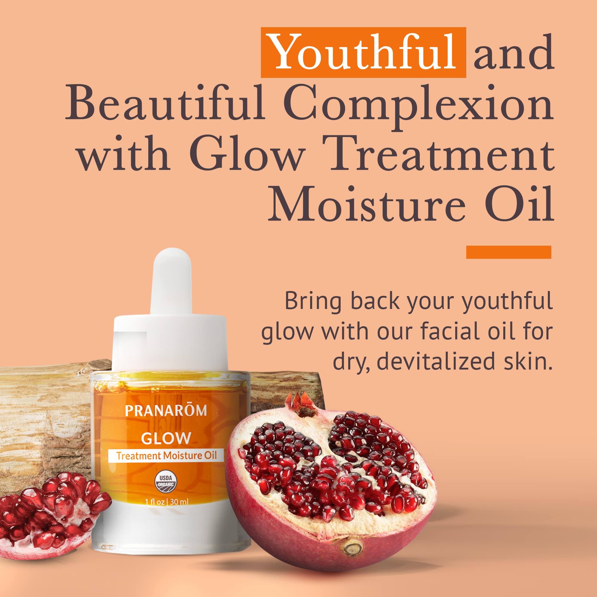 Pranarom Glow Treatment Moisture Oil – 1oz 30ml Pure & Natural for Dry Skin