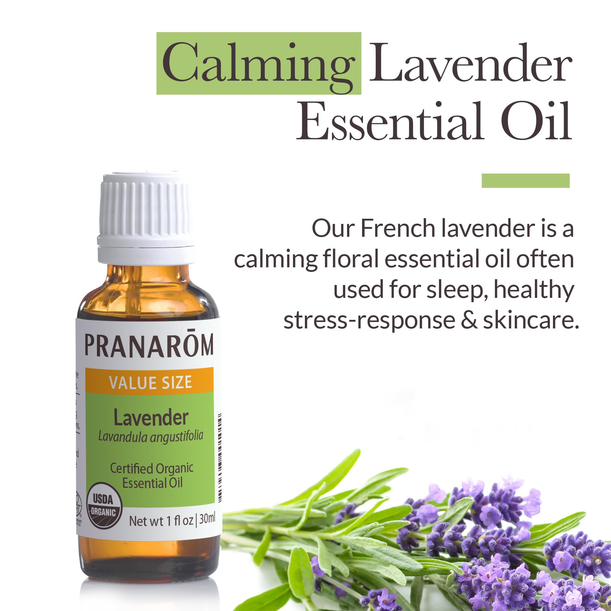 Pranarom USDA Organic Lavender Essential Oil (30ml) – 100% Pure, Undiluted, Therapeutic Grade
