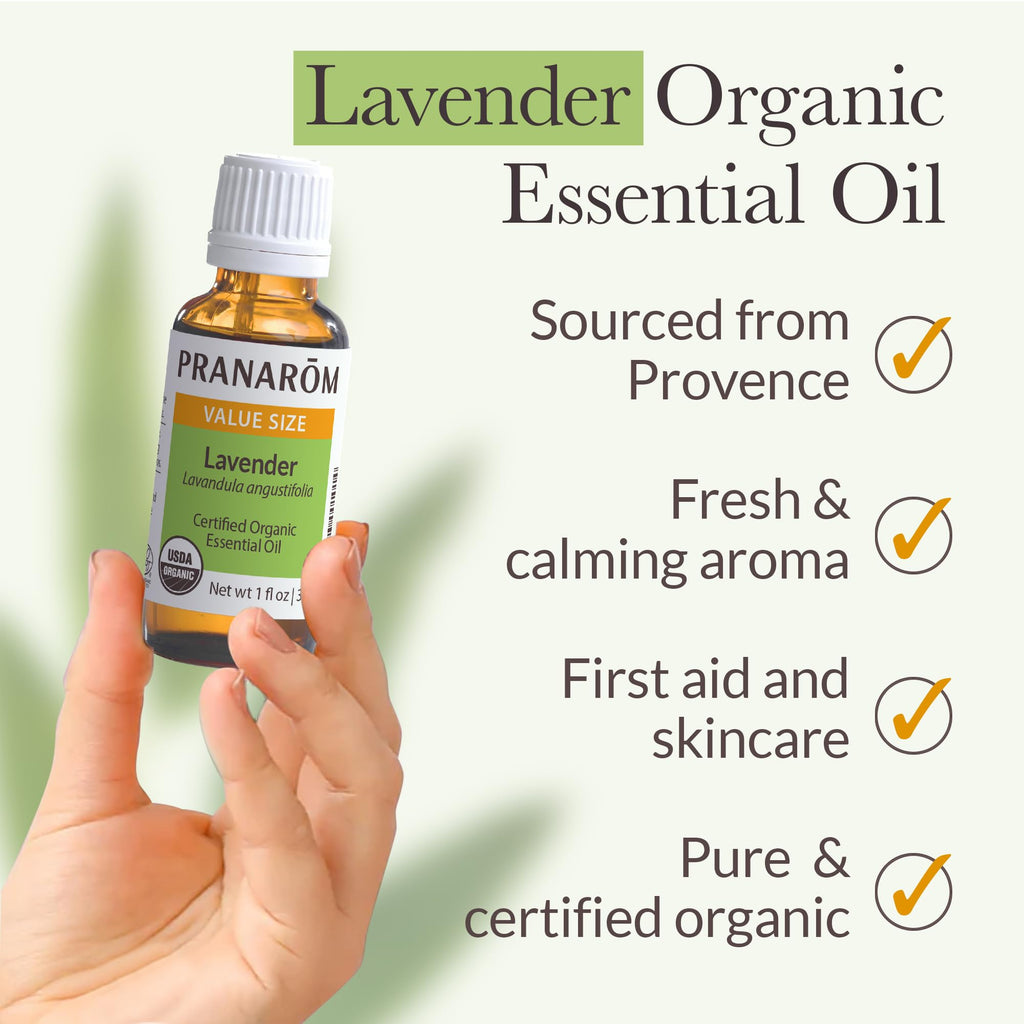 Pranarom USDA Organic Lavender Essential Oil (30ml) – 100% Pure, Undiluted, Therapeutic Grade