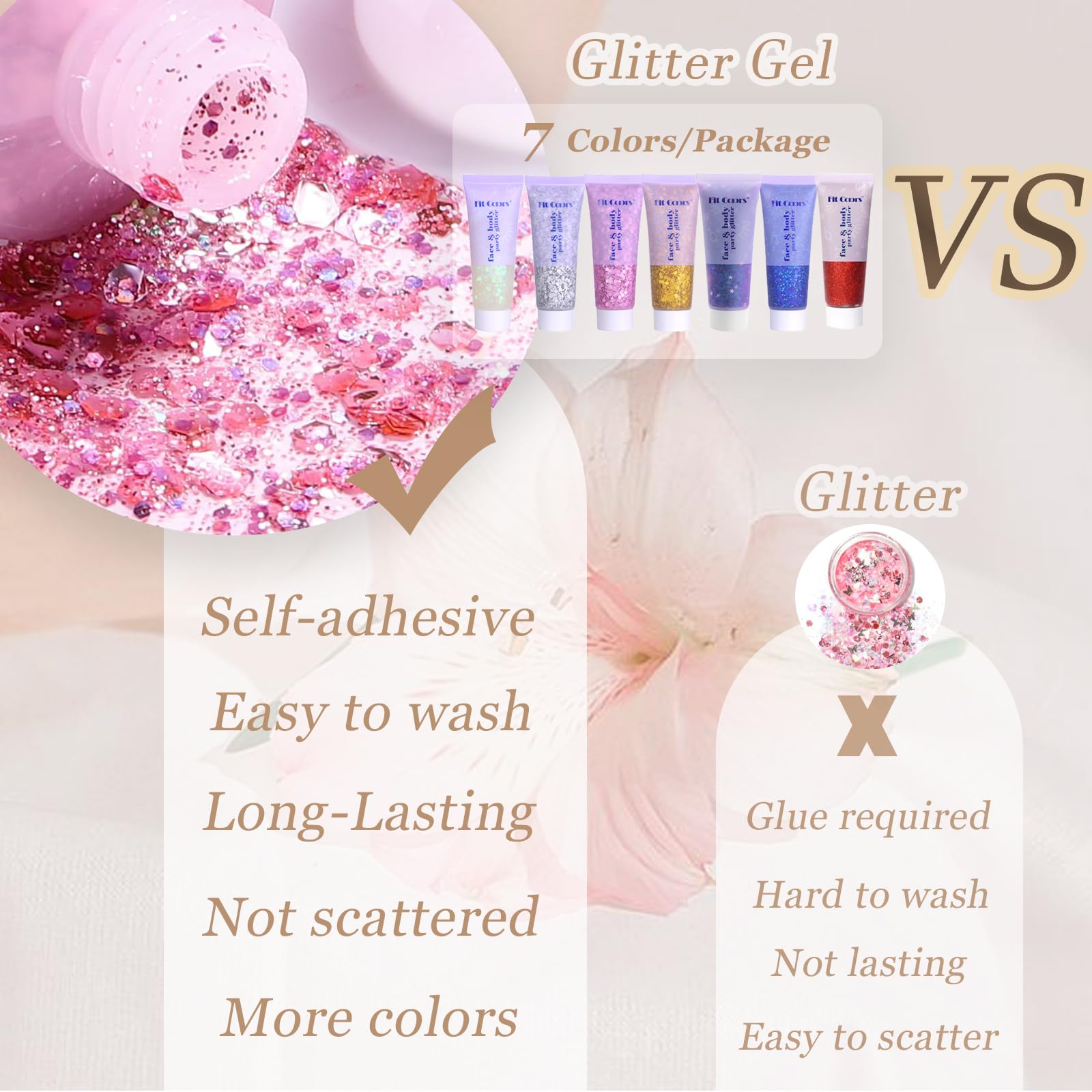 Prehot Face & Body Glitter Gel – Chunky Sparkles for Face & Hair