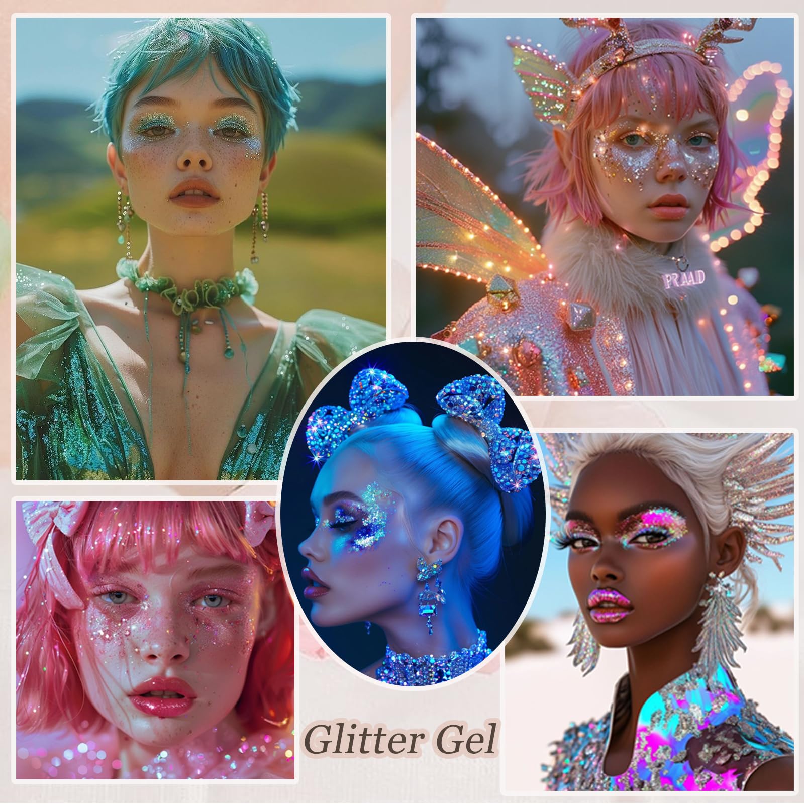 Prehot Face & Body Glitter Gel – Chunky Sparkles for Face & Hair