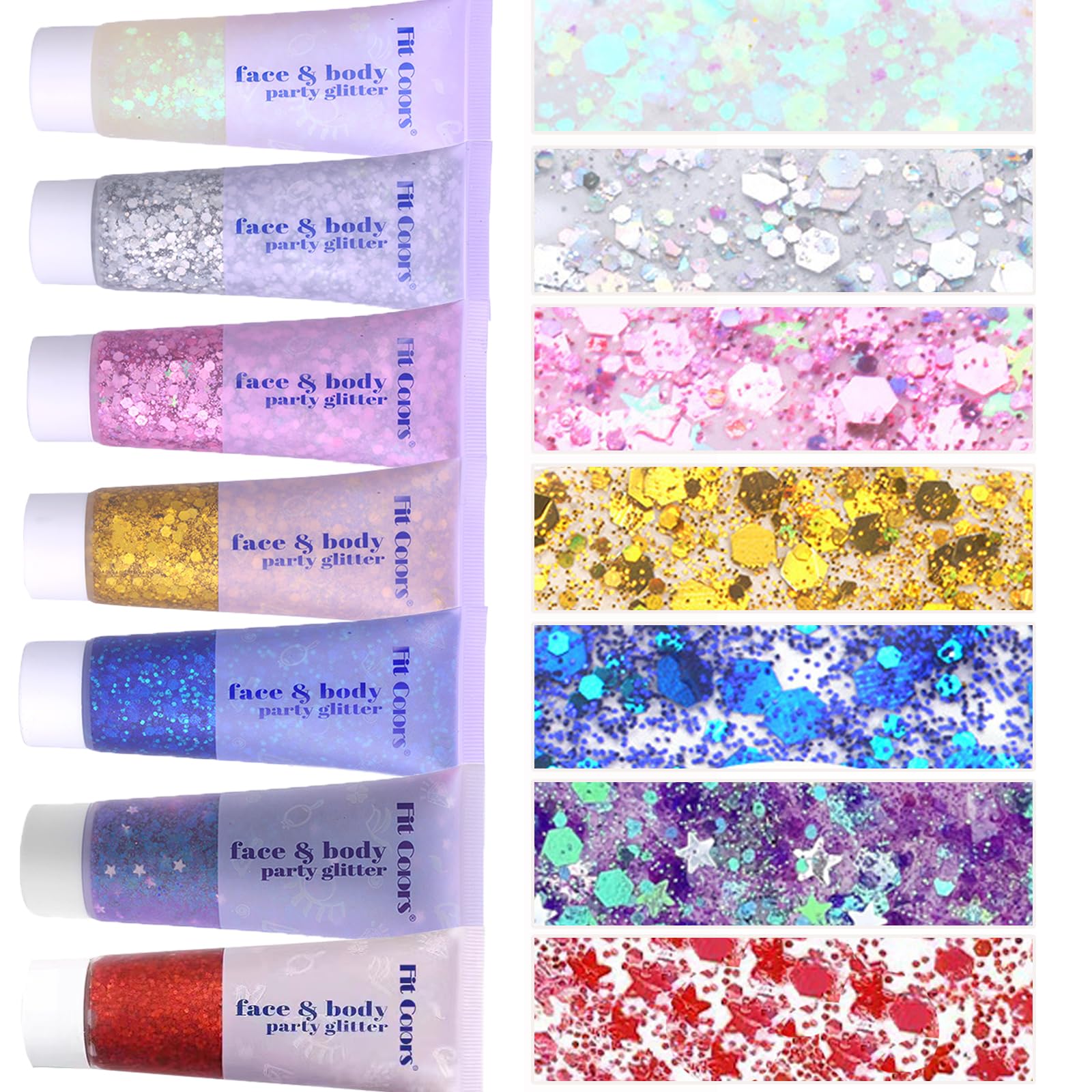 Prehot Face & Body Glitter Gel – Chunky Sparkles for Face & Hair