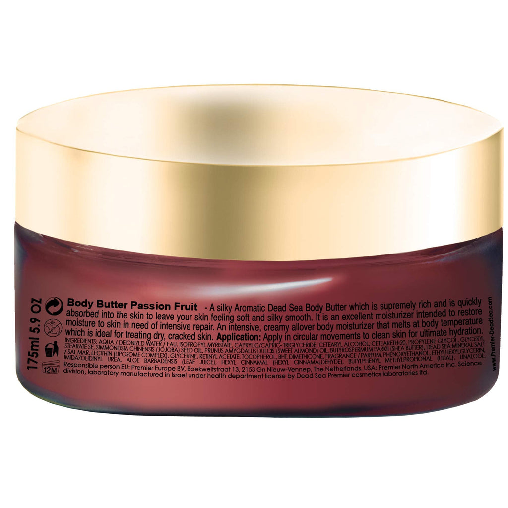 Premier Dead Sea Aromatic Body Butter – Passion Fruit Hydrating Shea Cream (5.95 Fl oz)