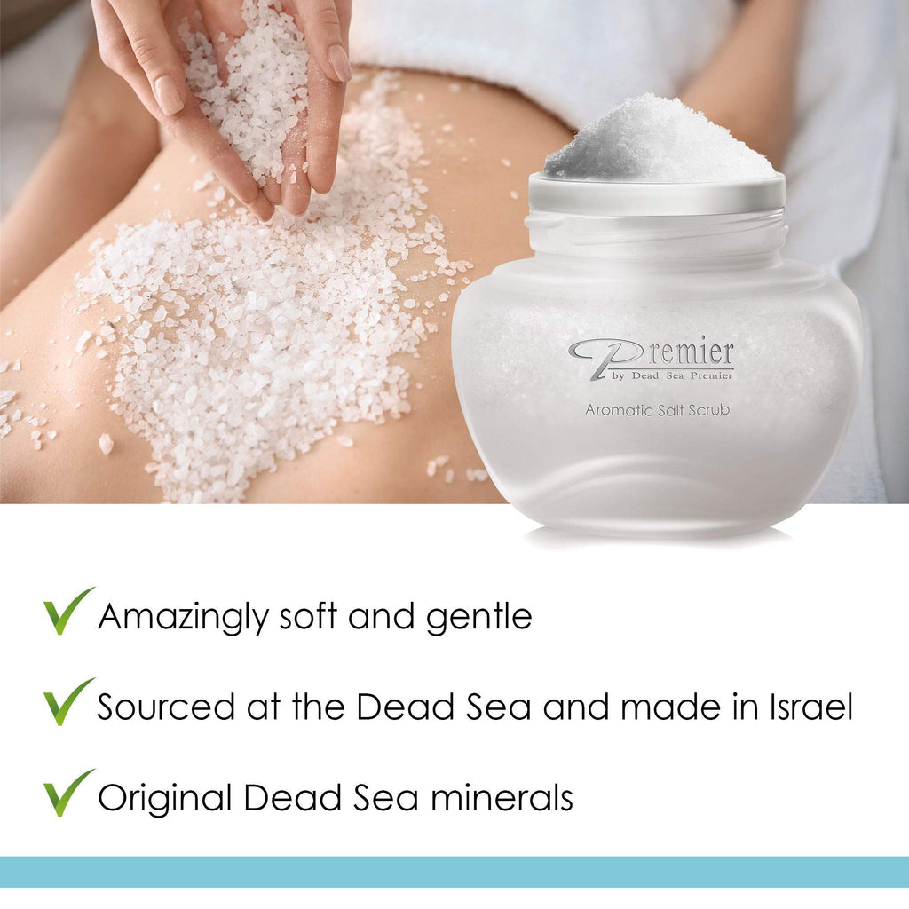 Premier Dead Sea Aromatic Salt Scrub – Breeze Scent (10.05 fl oz) | Exfoliating Body Polish