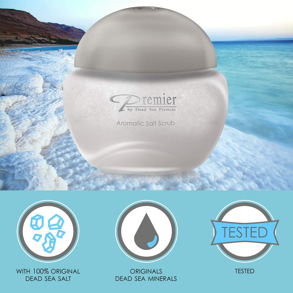 Premier Dead Sea Aromatic Salt Scrub – Breeze Scent (10.05 fl oz) | Exfoliating Body Polish
