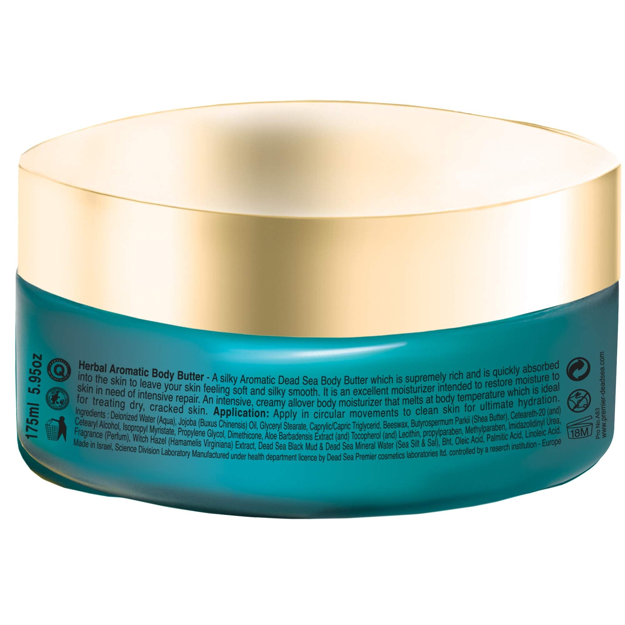 Premier Dead Sea Body Butter for Women & Men - Vegan Shea Moisturizer with Dead Sea Minerals