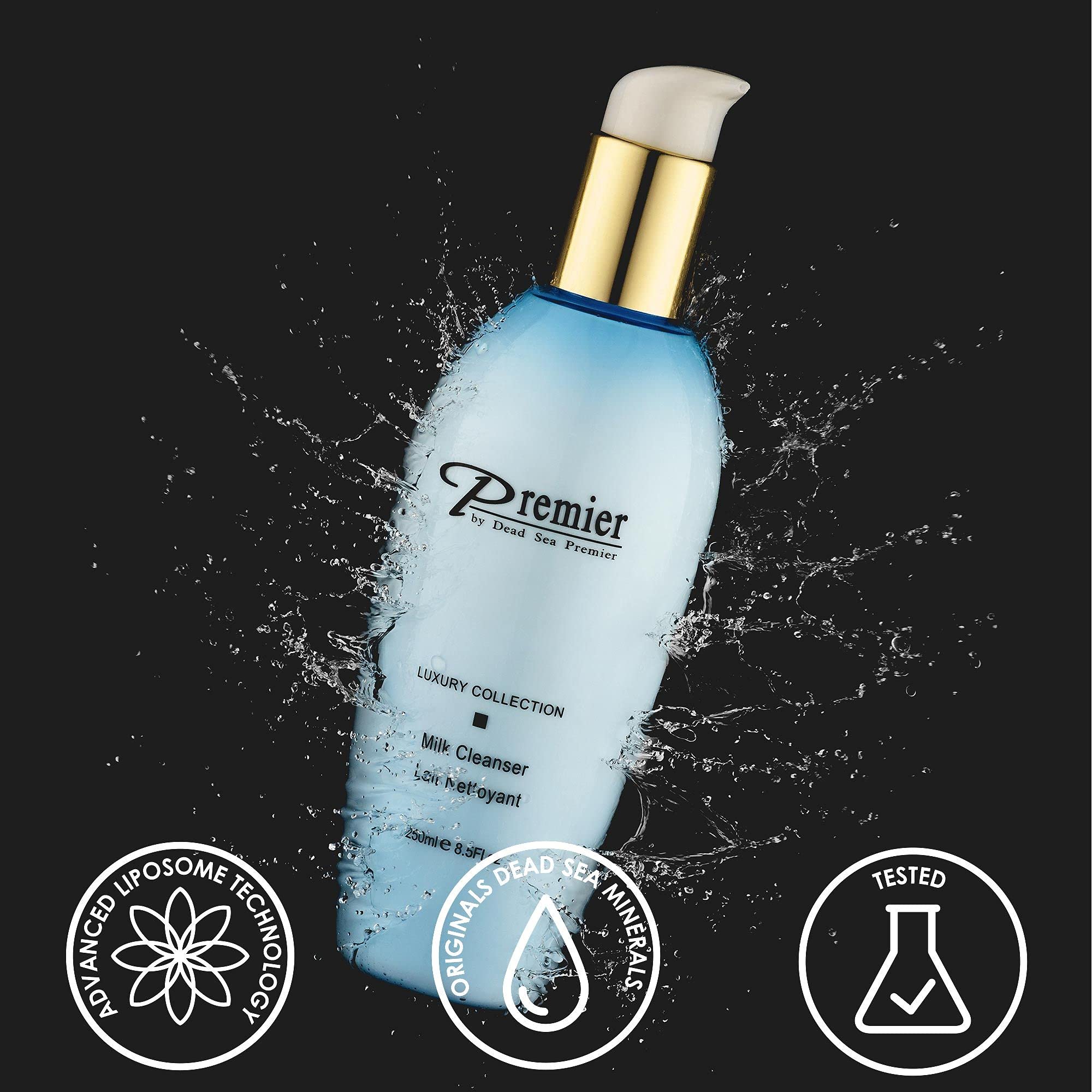 Premier Dead Sea Cleansing Milk – Gentle Face Cleanser & Makeup Remover for Sensitive Skin, Classic Collection (8.45 fl oz)