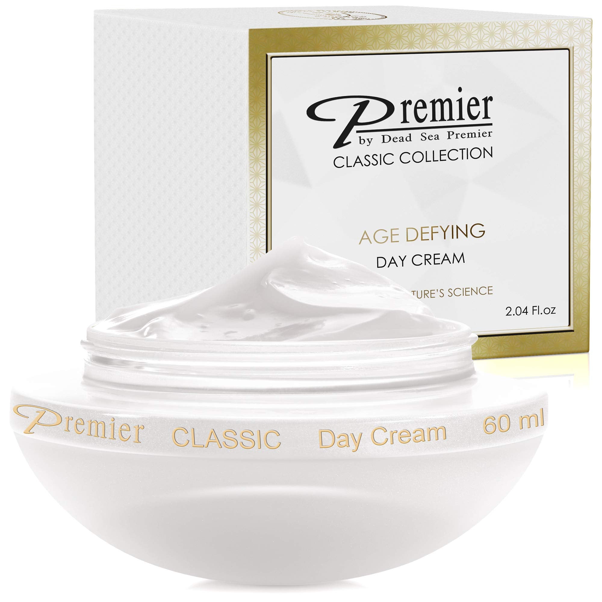 Premier Dead Sea Day Cream – SPF 17, Anti-Aging Hydration, Quick-Absorb, Vegan, 2.04 fl oz