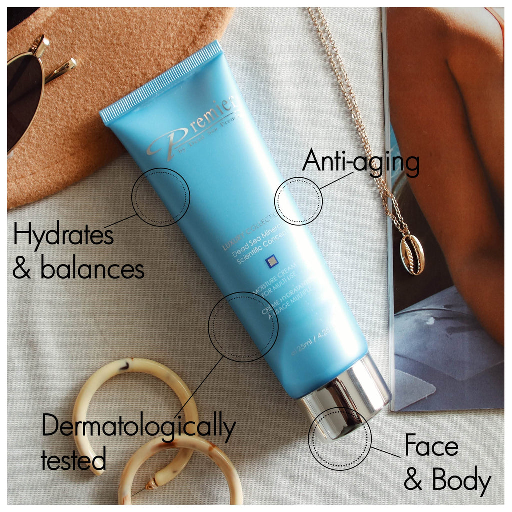 Premier Dead Sea Moisture Cream for Face & Body – Lightweight Hydrating Moisturizer with Aloe Vera, 4.4 fl oz