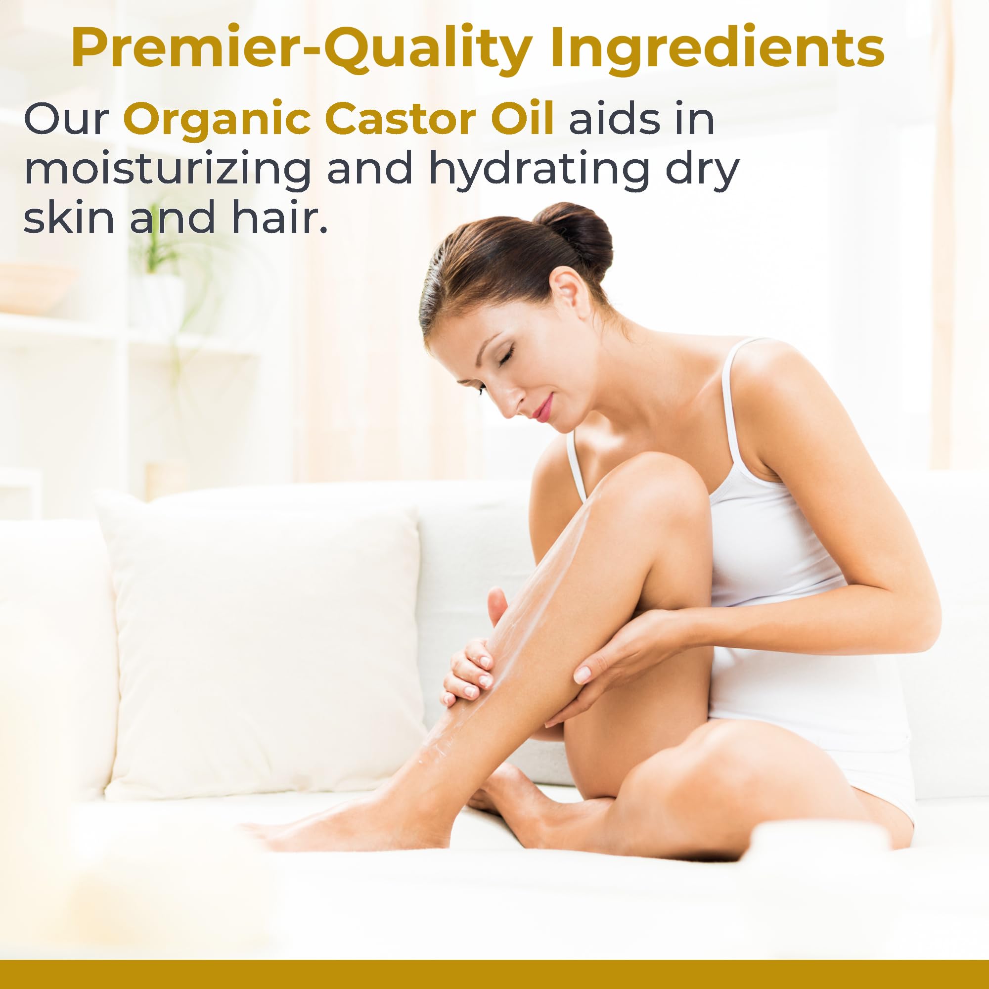 Premier Research Labs Organic Castor Oil – Cold-Pressed, 100% Pure, Hexane Free, 8 oz
