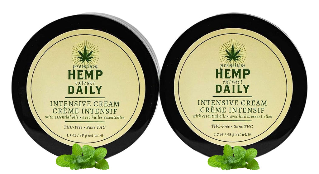 Premium Hemp Daily Cream - Menthol, Argan, Jojoba & Rosehips | Lightweight, Fast-Absorbing Moisturizer | 1.7 oz Pack of 2 | USA-Made, Cruelty-Free