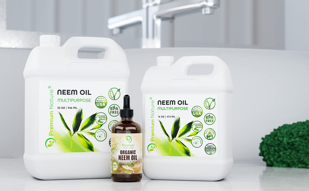 Premium Nature Neem Oil - Cold-Pressed 16 oz for Plants, Skin & Hair (Spray & Refill)