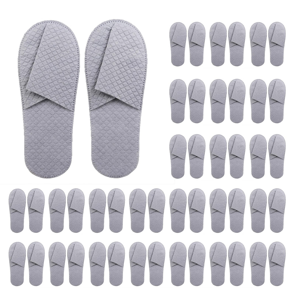 16 Pack Premium Spa Slippers – Cooling, Breathable, Non-Slip for Hotels, Travel & Home (Gray)