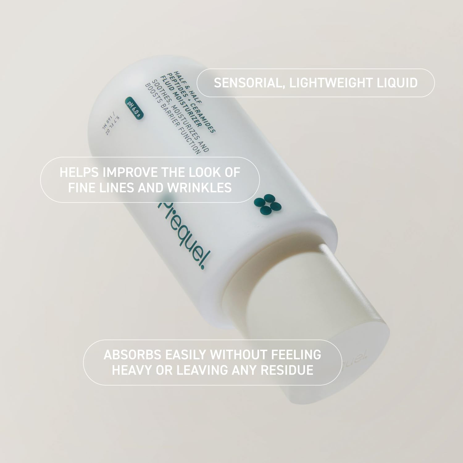 Prequel Skin Half and Half Fluid Moisturizer: Lightweight Ceramide Peptide Lotion