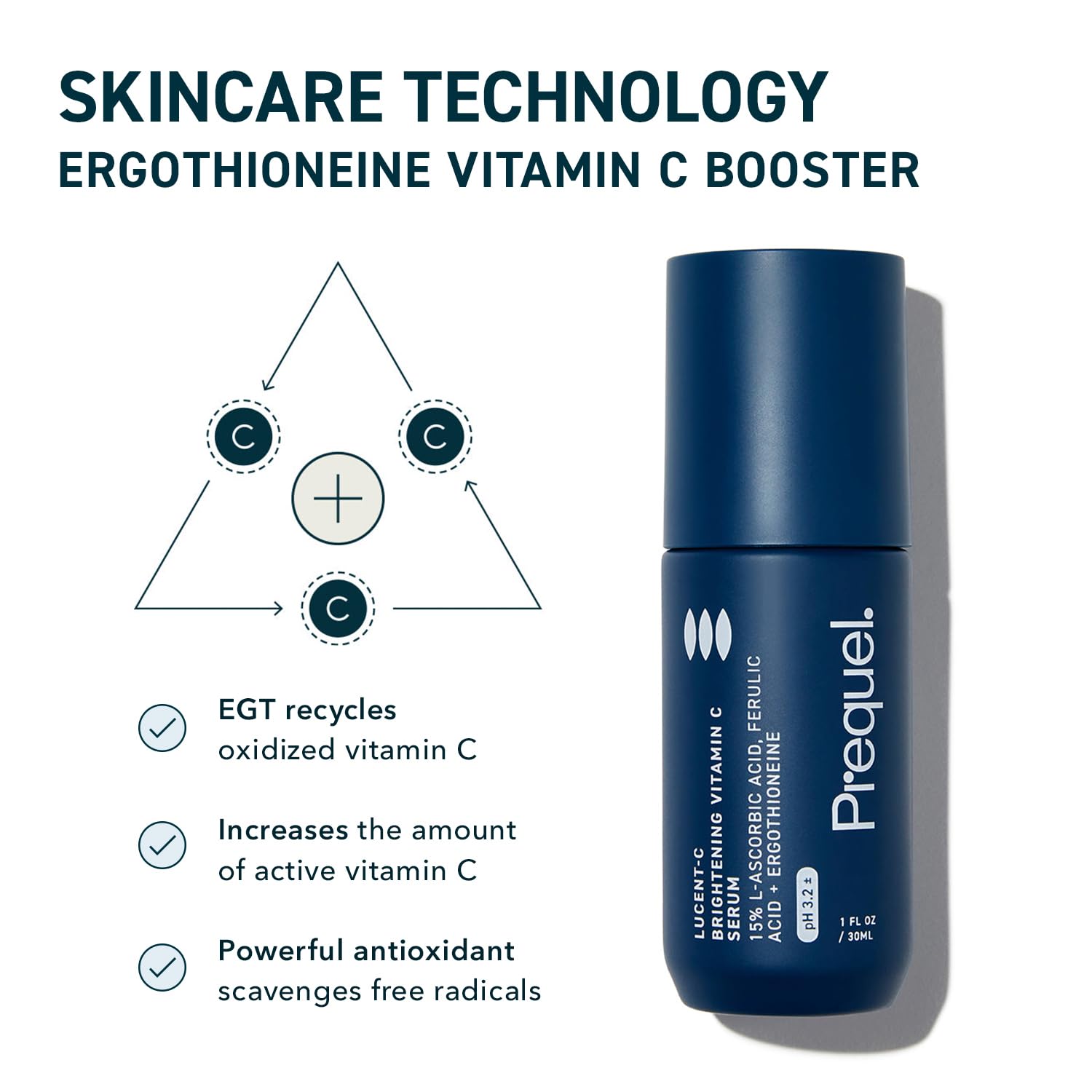 Prequel Skin Lucent-C Vitamin C Serum with Ferulic Acid | 1oz Pump
