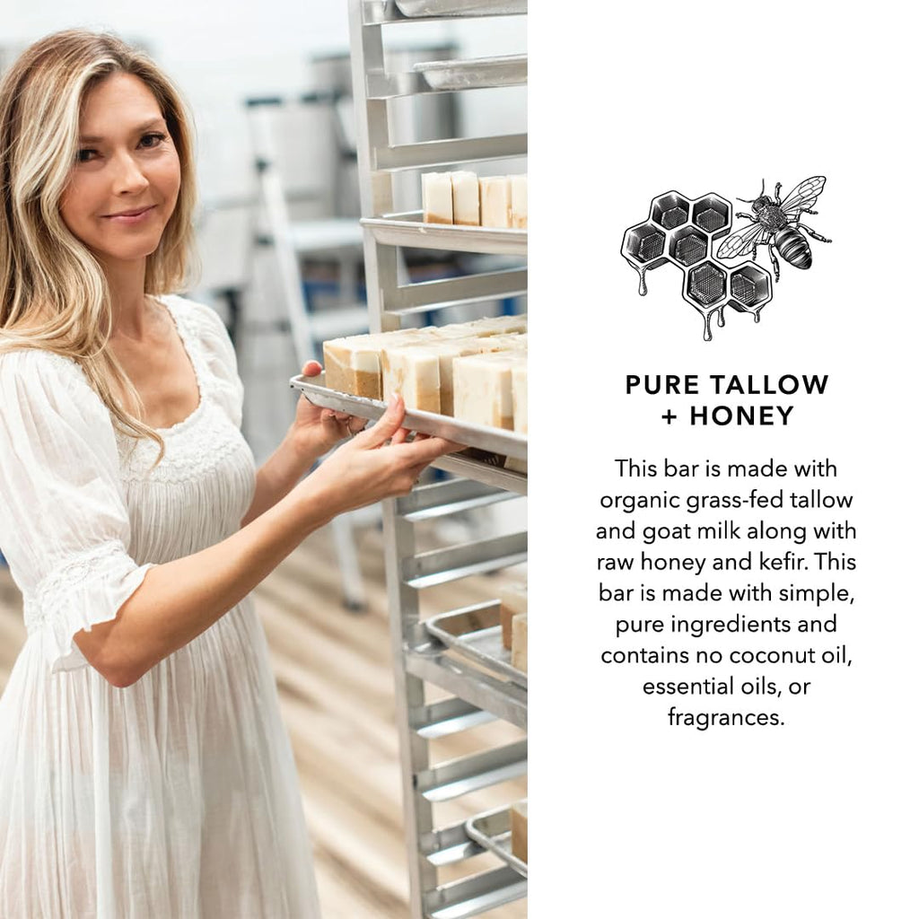 Pretty Farm Girl Pure Tallow + Honey Soap Bar — Fragrance Free for Sensitive Skin