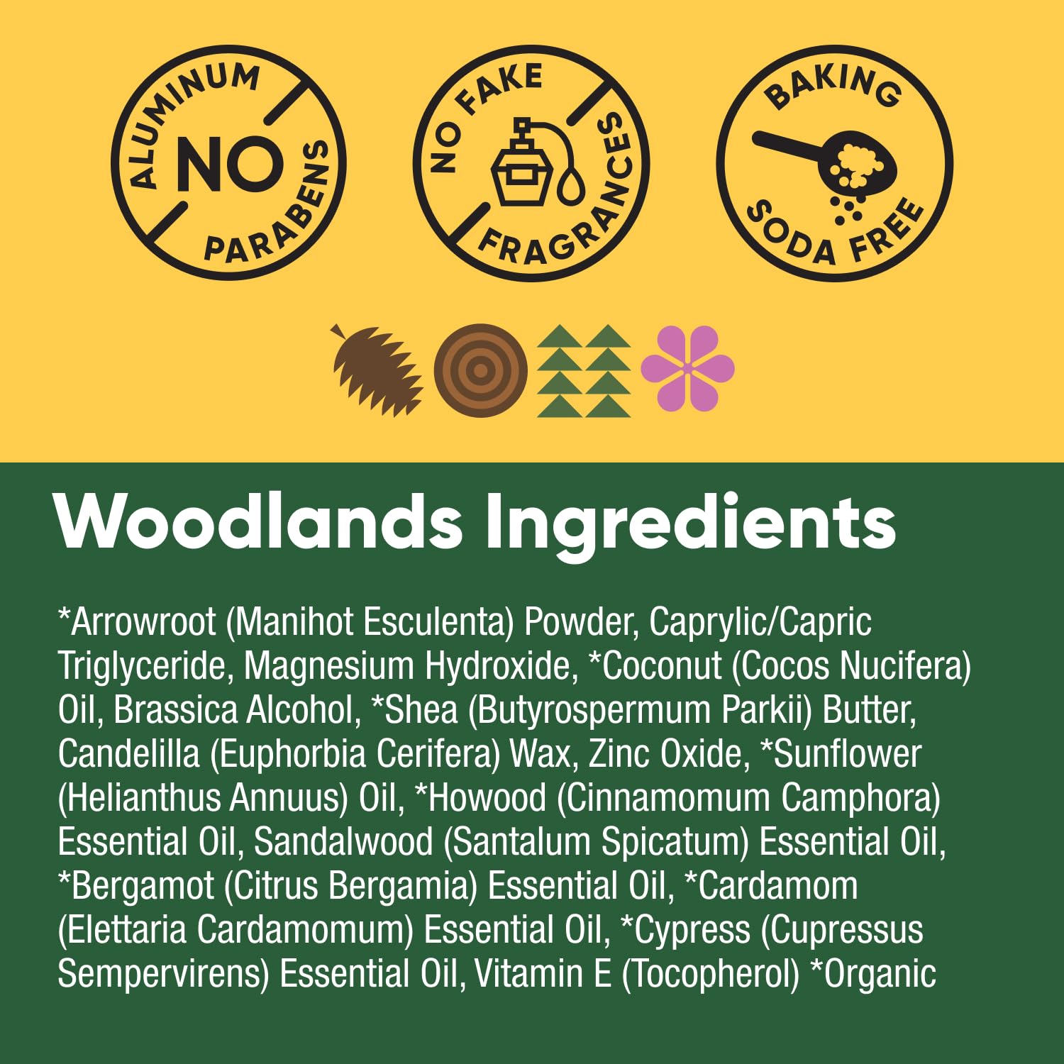 Pretty Frank Natural Aluminum-Free Deodorant Stick – Woodlands, Baking Soda-Free for Sensitive Skin